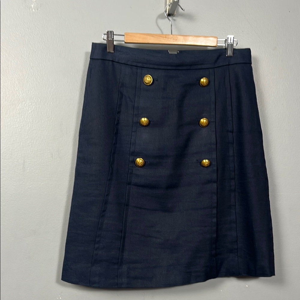 J. Crew Blue A-Line Knee-Length Skirt for Work size 10